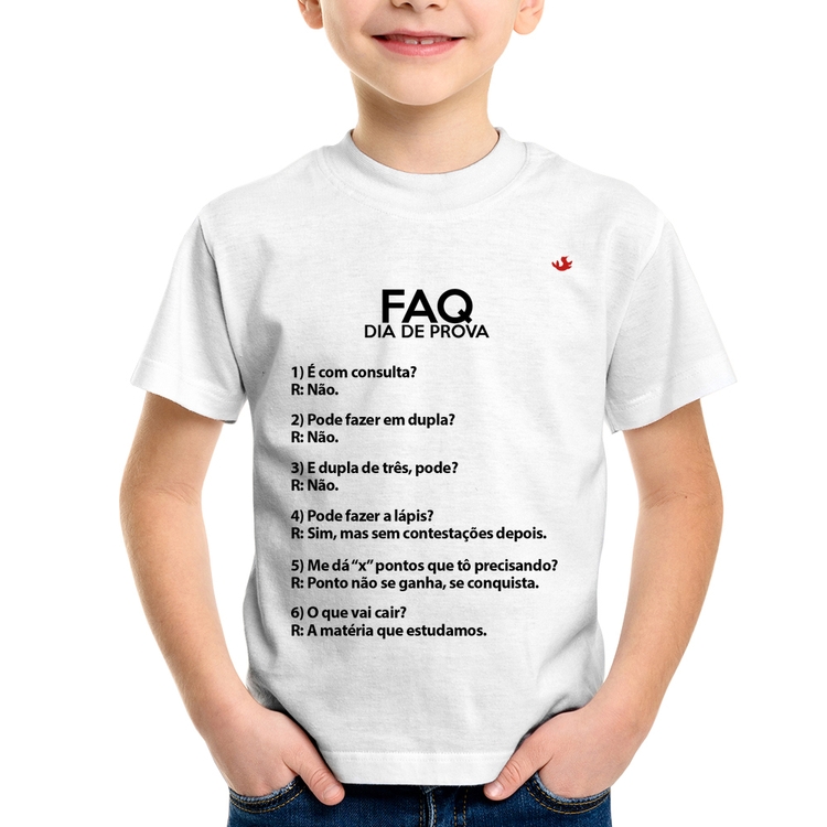 Camiseta Infantil FAQ Dia de Prova