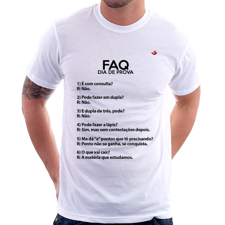 Camiseta FAQ Dia de Prova