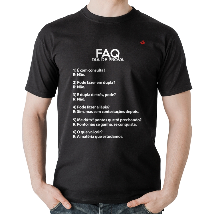 Camiseta Algodão FAQ Dia de Prova