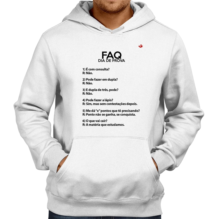 Moletom FAQ Dia de Prova - Branco