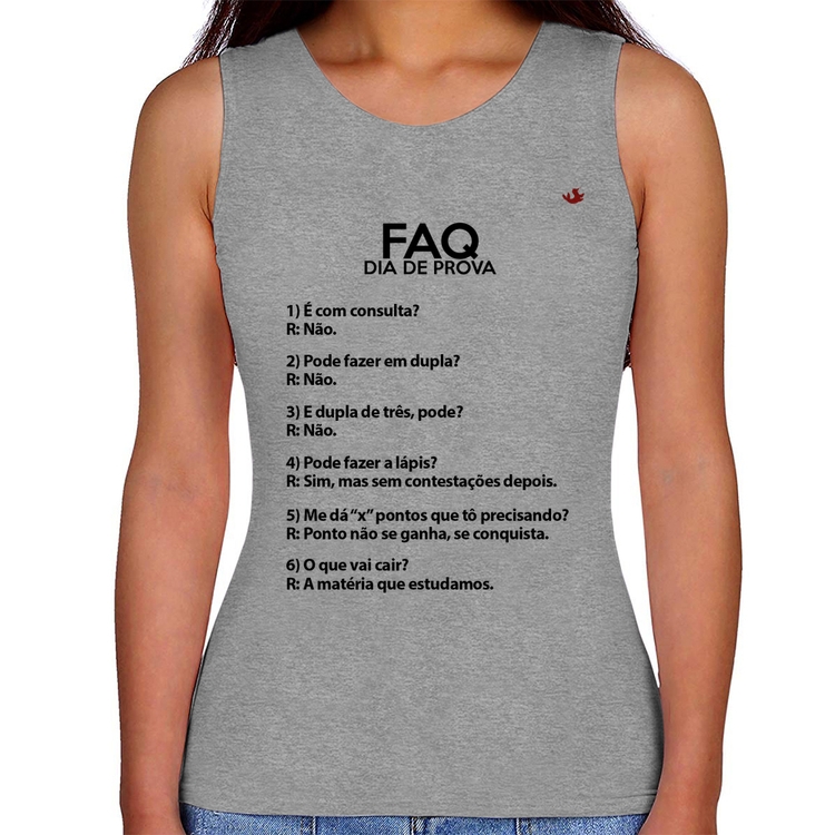 Regata Feminina FAQ Dia de Prova - Cinza