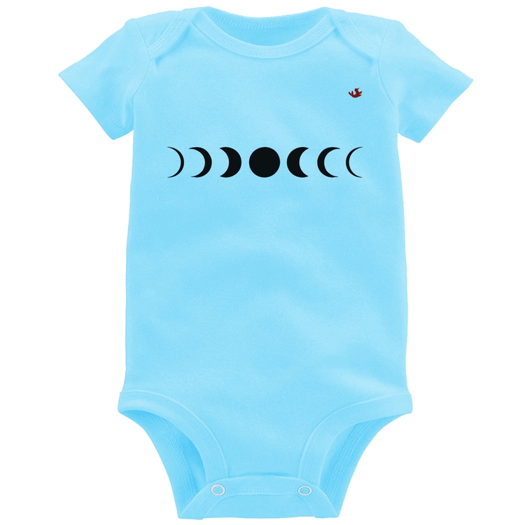 Body Bebê Fases da Lua - Azul Bebê