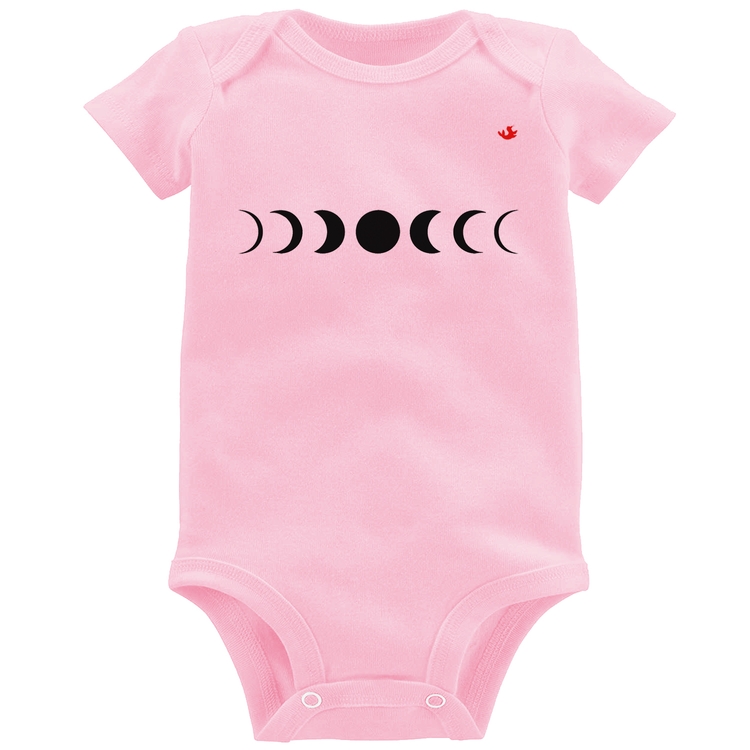 Body Bebê Fases da Lua - Rosa Bebê