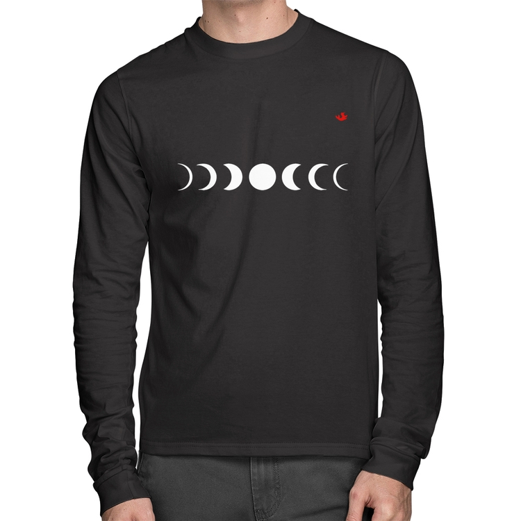 Camiseta Algodão Fases da Lua Manga Longa
