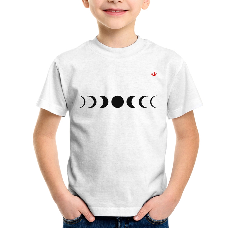 Camiseta Infantil Fases da Lua