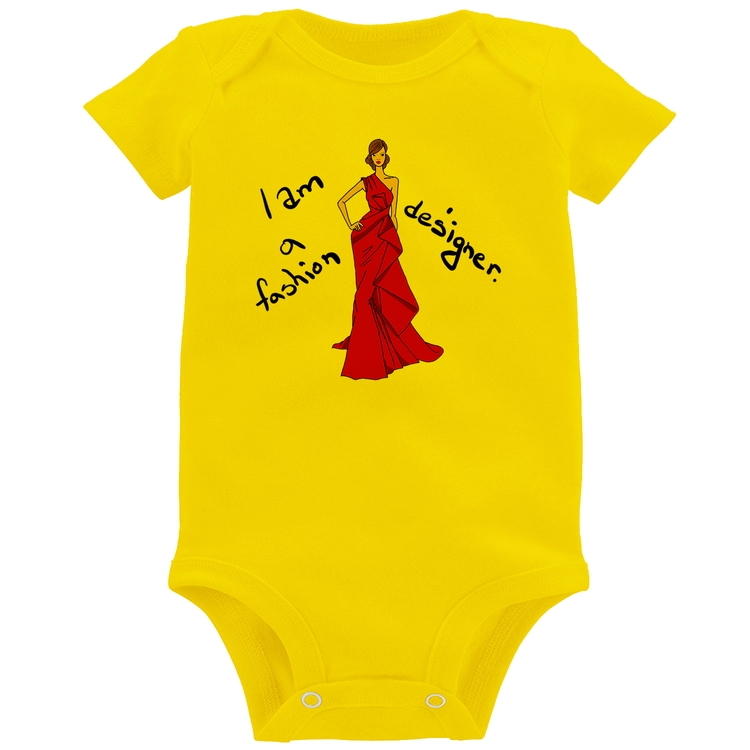 Body Bebê Fashion Designer - Amarelo