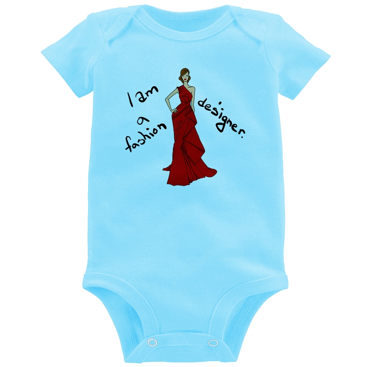 Body Bebê Fashion Designer - Azul Bebê