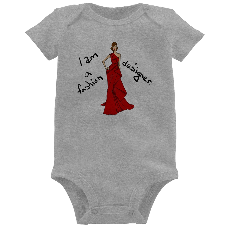 Body Bebê Fashion Designer - Cinza