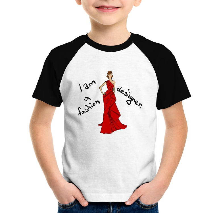 Camiseta Raglan Infantil Fashion Designer