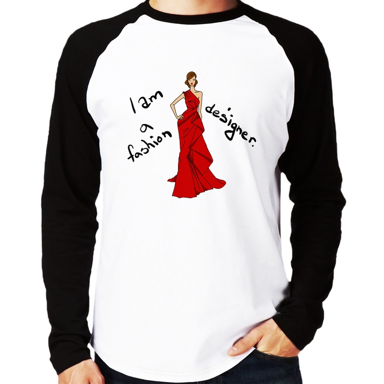 Camiseta Raglan Fashion Designer Manga Longa