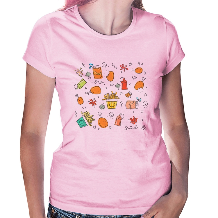 Baby Look Fast Food - Rosa Bebê