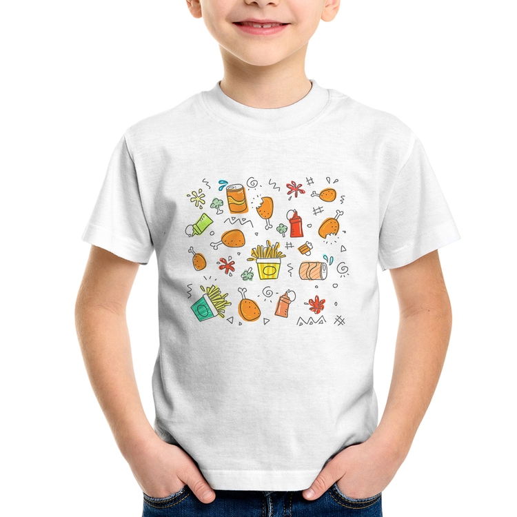 Camiseta Infantil Fast Food