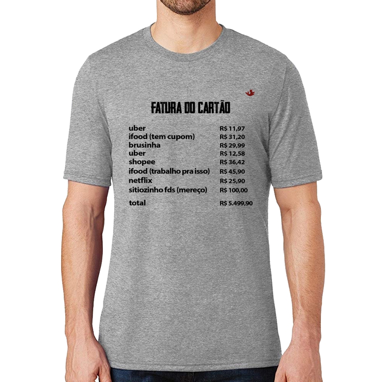 Camiseta Fatura do Cartão - Cinza