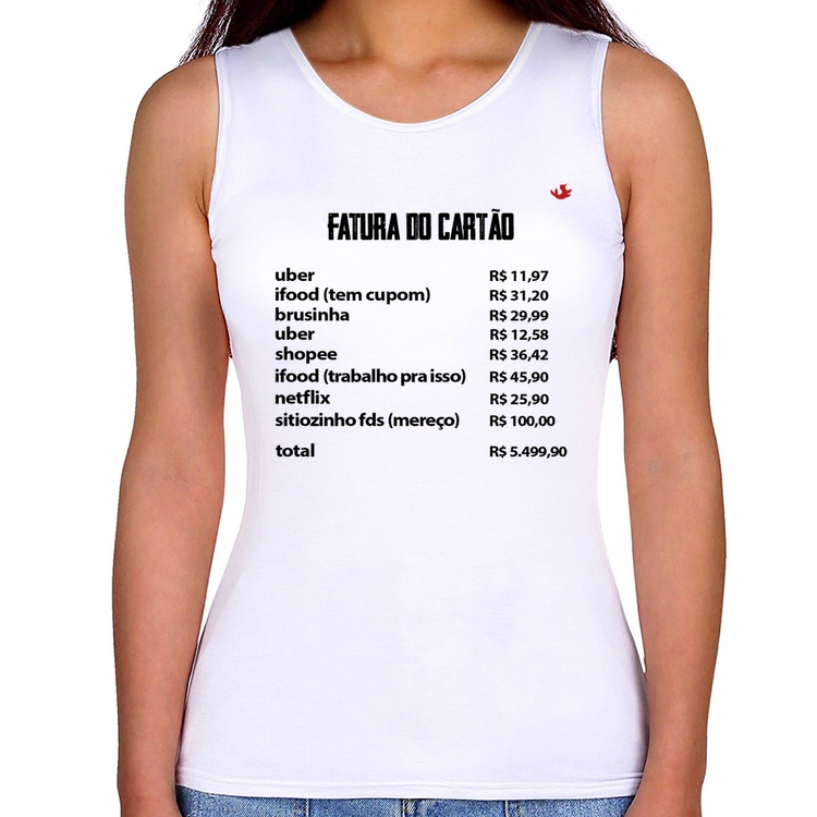Regata Feminina Fatura do Cartão