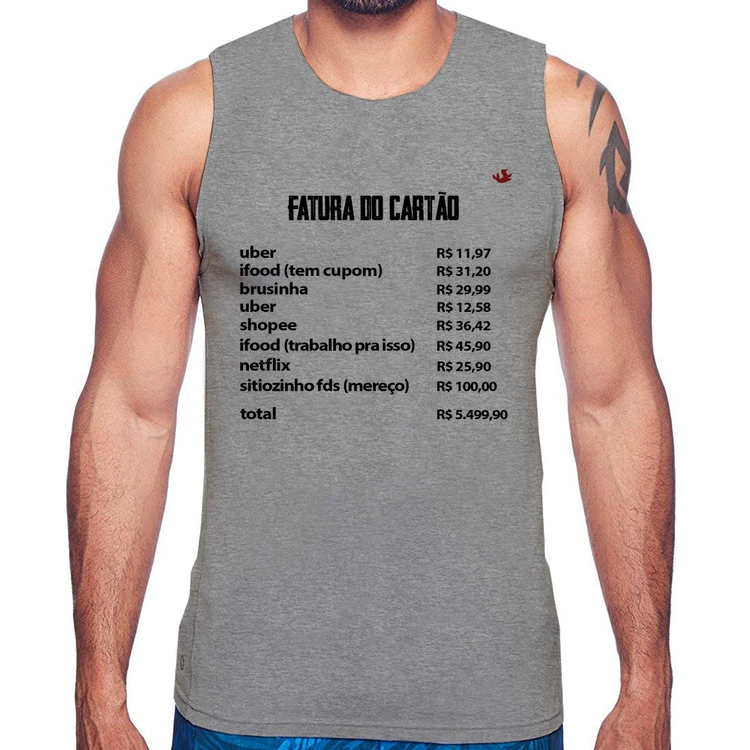 Regata Fatura do Cartão - Cinza