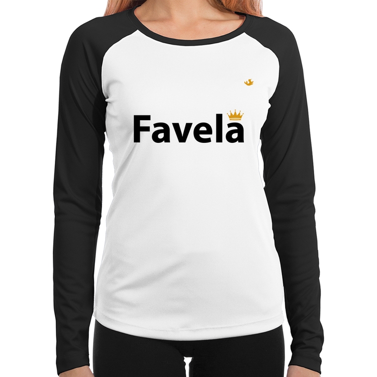 Baby Look Raglan Favela Manga Longa