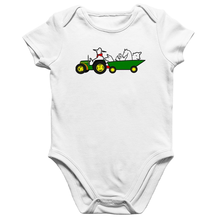 Body Bebê Algodão Fazendeiro - Branco