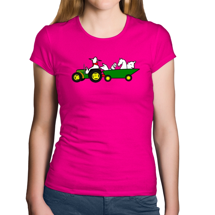 Baby Look Algodão Fazendeiro - Rosa