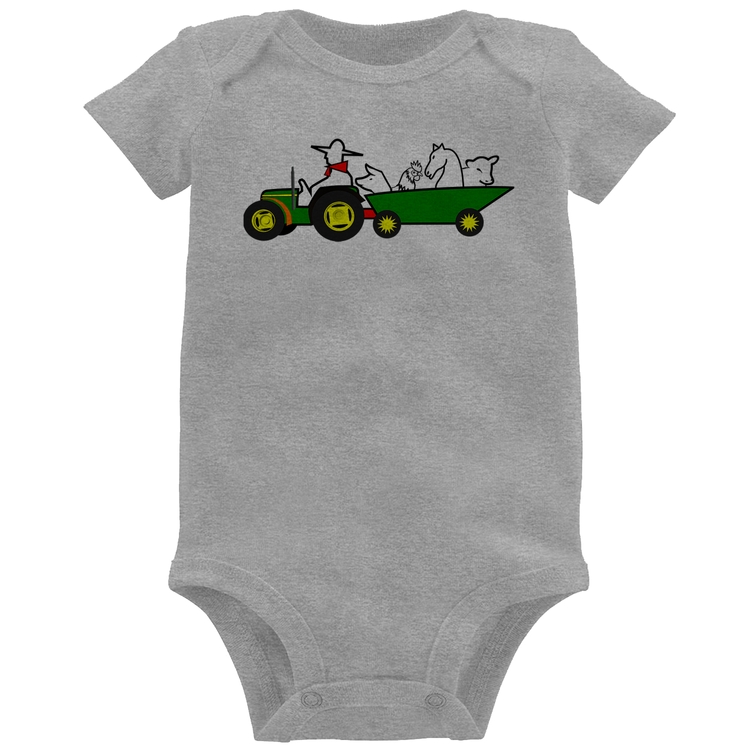 Body Bebê Fazendeiro - Cinza