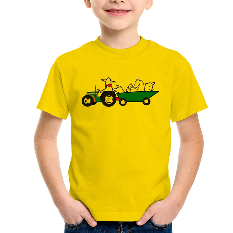 Camiseta Infantil Fazendeiro - Amarela