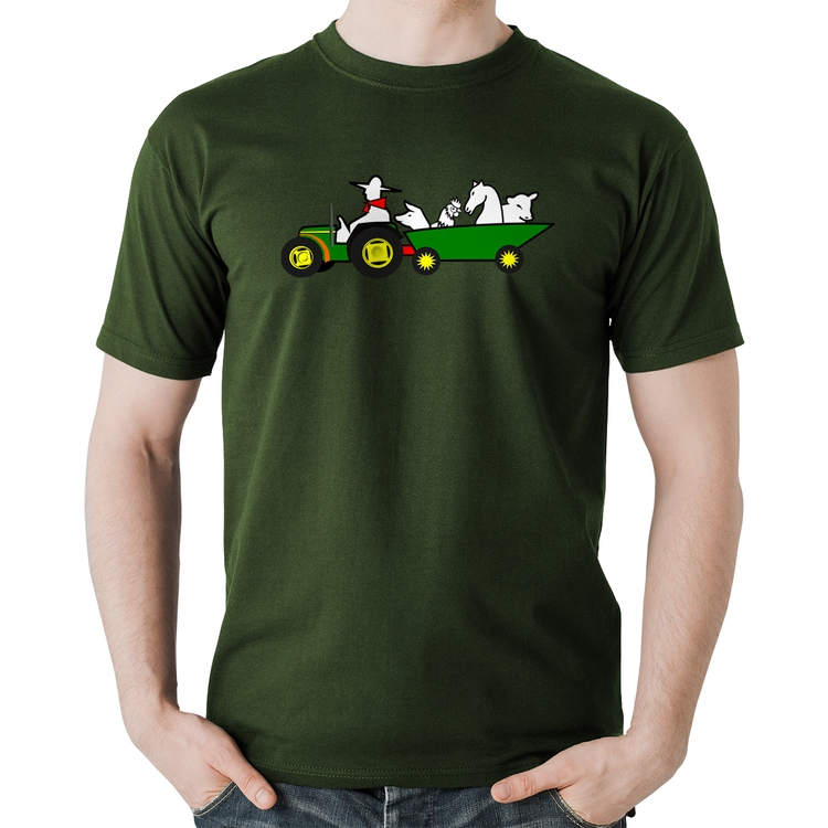Camiseta Algodão Fazendeiro - Musgo
