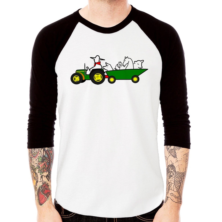 Camiseta Raglan Fazendeiro Manga 3/4
