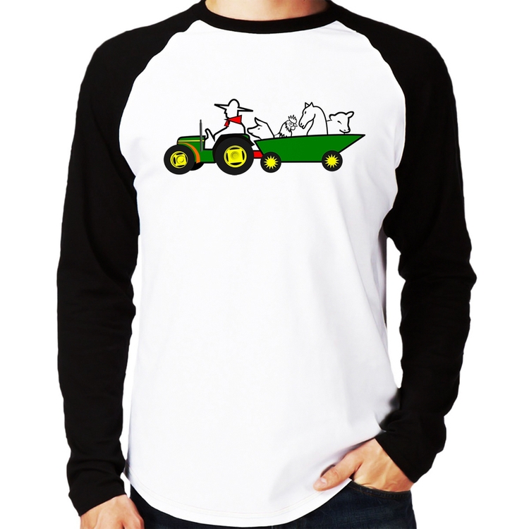 Camiseta Raglan Fazendeiro Manga Longa