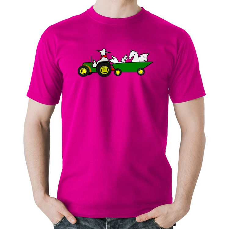 Camiseta Algodão Fazendeiro - Rosa