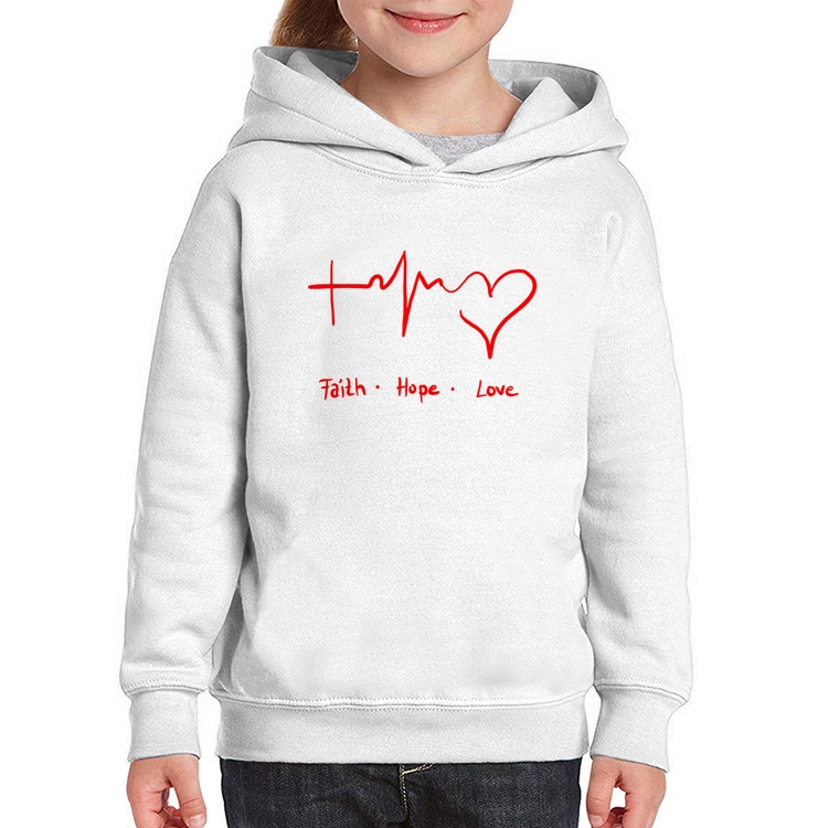 Moletom Infantil Fé, Esperança, Amor
