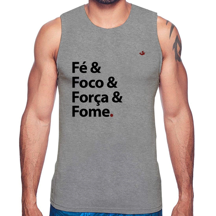 Regata Fé & Foco & Força & Fome - Cinza