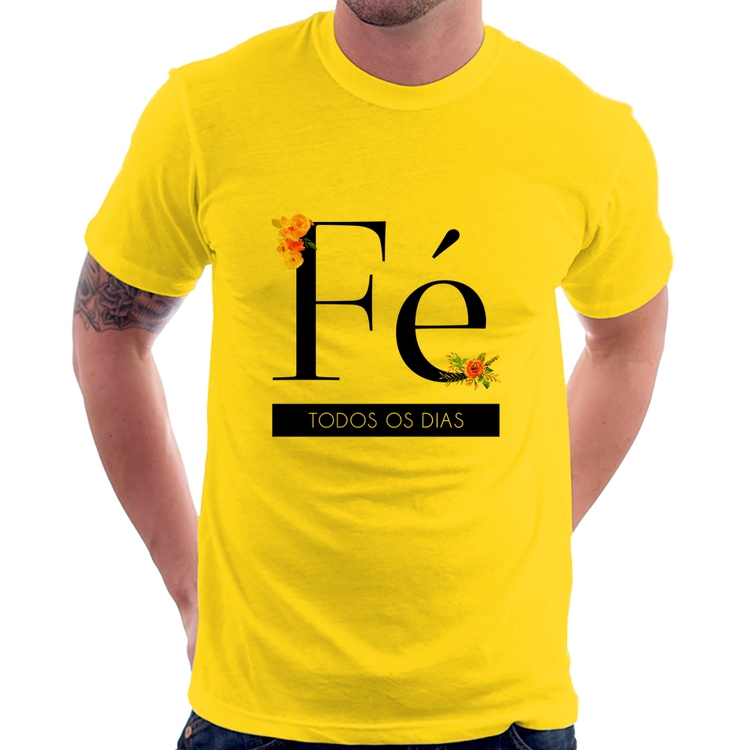 Camiseta Fé todos os dias - Amarela