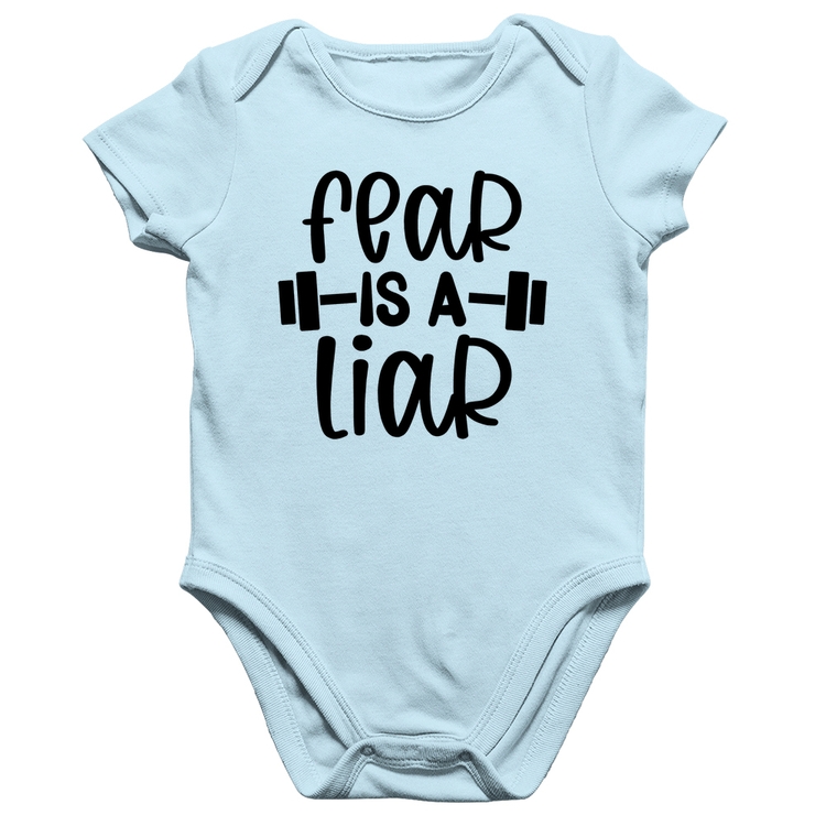 Body Bebê Algodão Fear Is A Liar - Azul Bebê