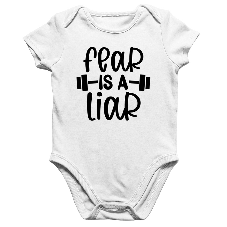 Body Bebê Algodão Fear Is A Liar - Branco