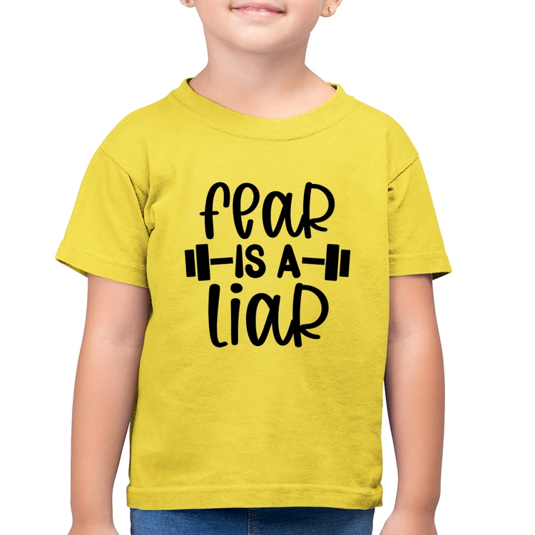 Camiseta Algodão Infantil Fear Is A Liar - Amarelo Canário