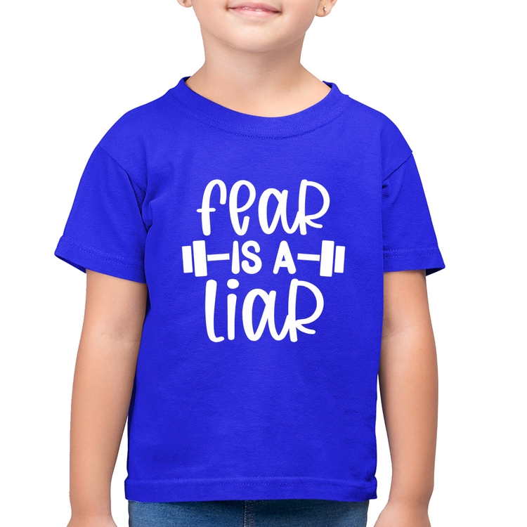 Camiseta Algodão Infantil Fear Is A Liar - Azul Royal