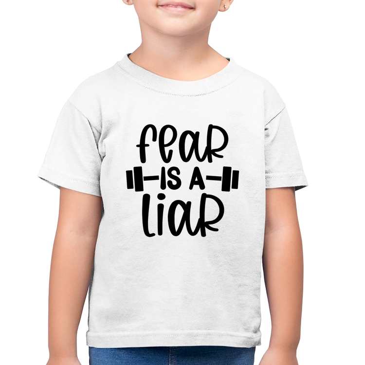 Camiseta Algodão Infantil Fear Is A Liar - Branca