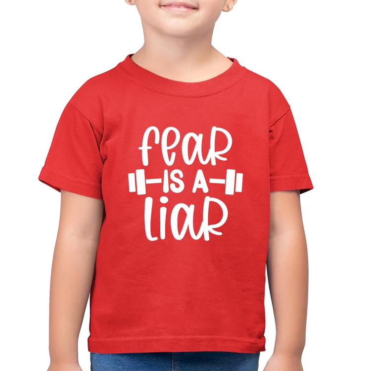 Camiseta Algodão Infantil Fear Is A Liar - Vermelha