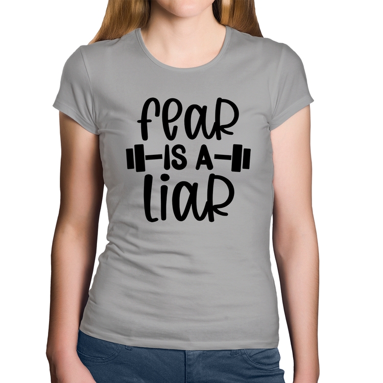 Baby Look Algodão Fear Is A Liar - Cinza