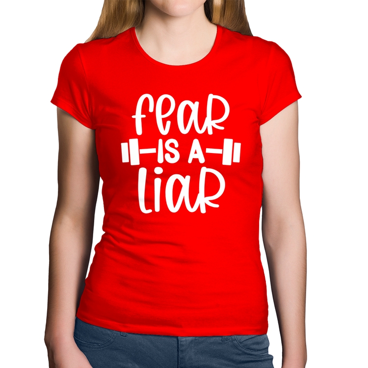 Baby Look Algodão Fear Is A Liar - Vermelha