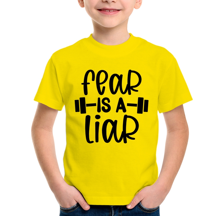 Camiseta Infantil Fear Is A Liar - Amarela