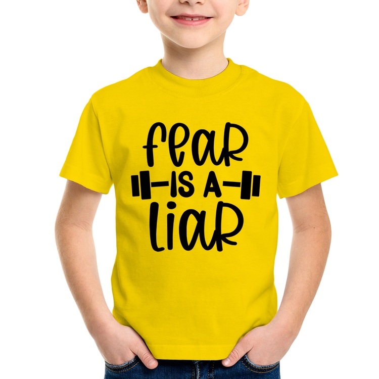 Camiseta Infantil Fear Is A Liar - Amarela