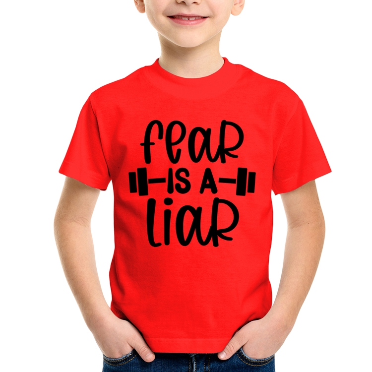 Camiseta Infantil Fear Is A Liar - Vermelha
