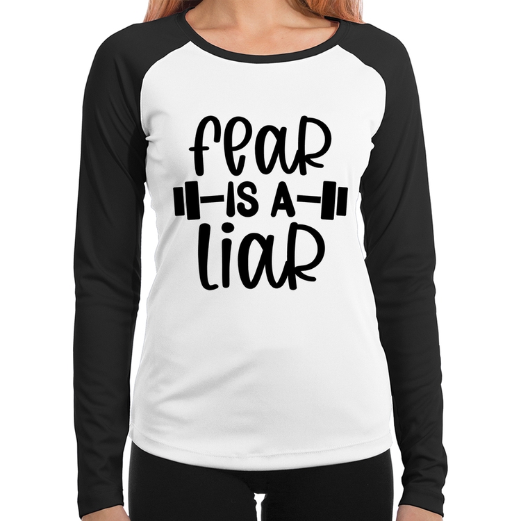 Baby Look Raglan Fear Is A Liar Manga Longa