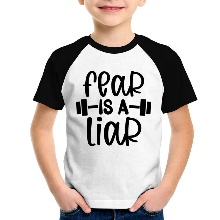Camiseta Raglan Infantil Fear Is A Liar