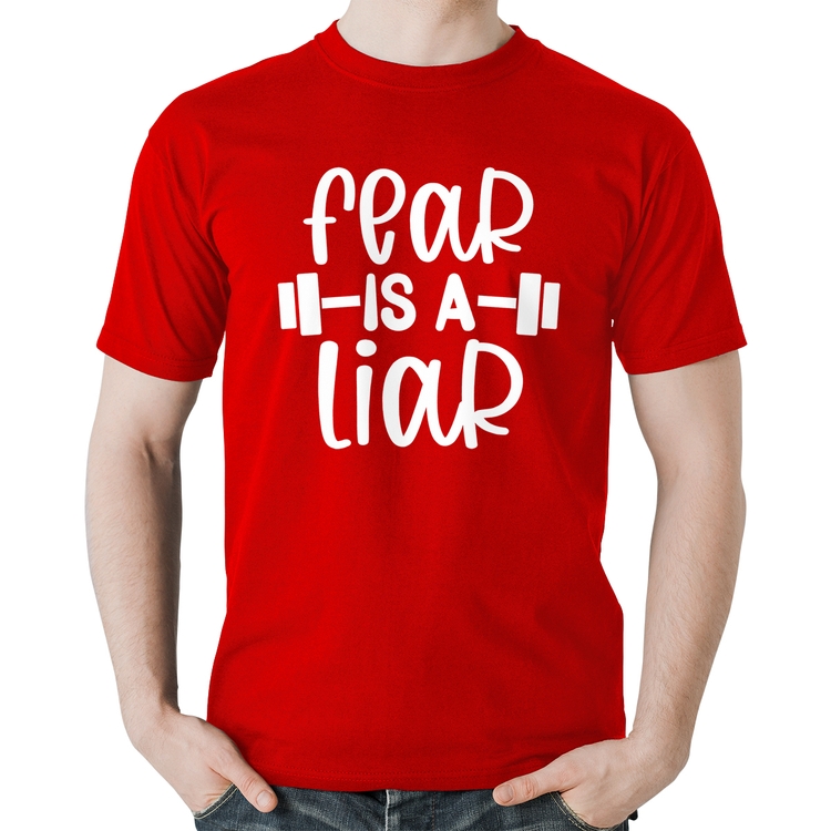 Camiseta Algodão Fear Is A Liar - Vermelha