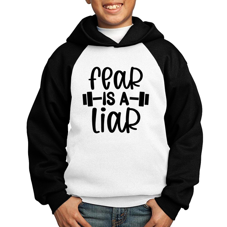 Moletom Infantil Fear Is A Liar - Branco/Preto