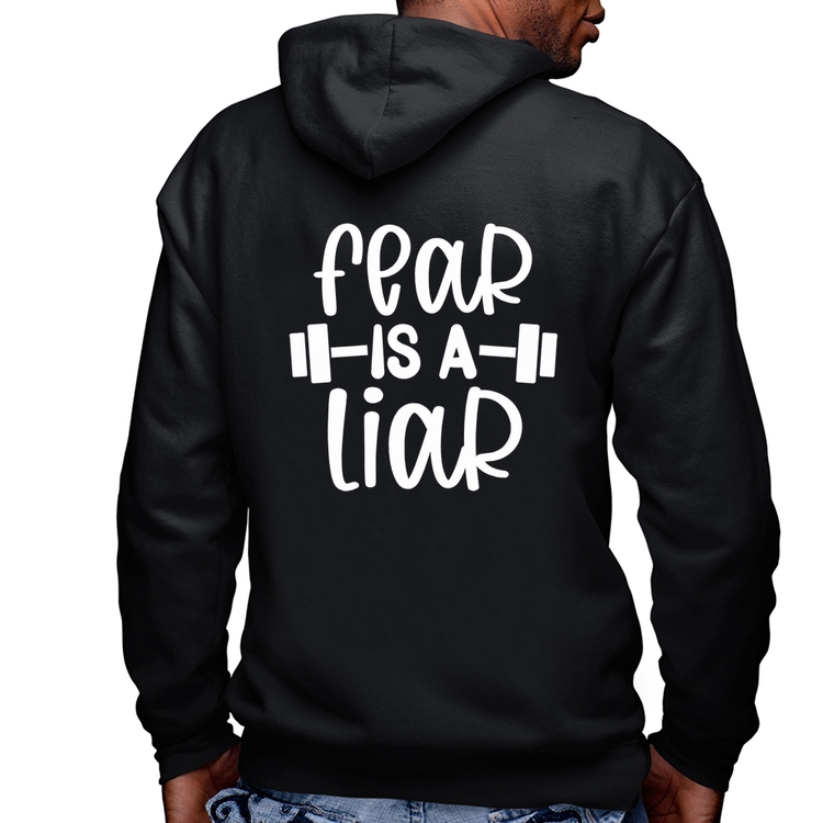 Blusa Moletom Fear Is A Liar Masculina com Capuz e Zíper