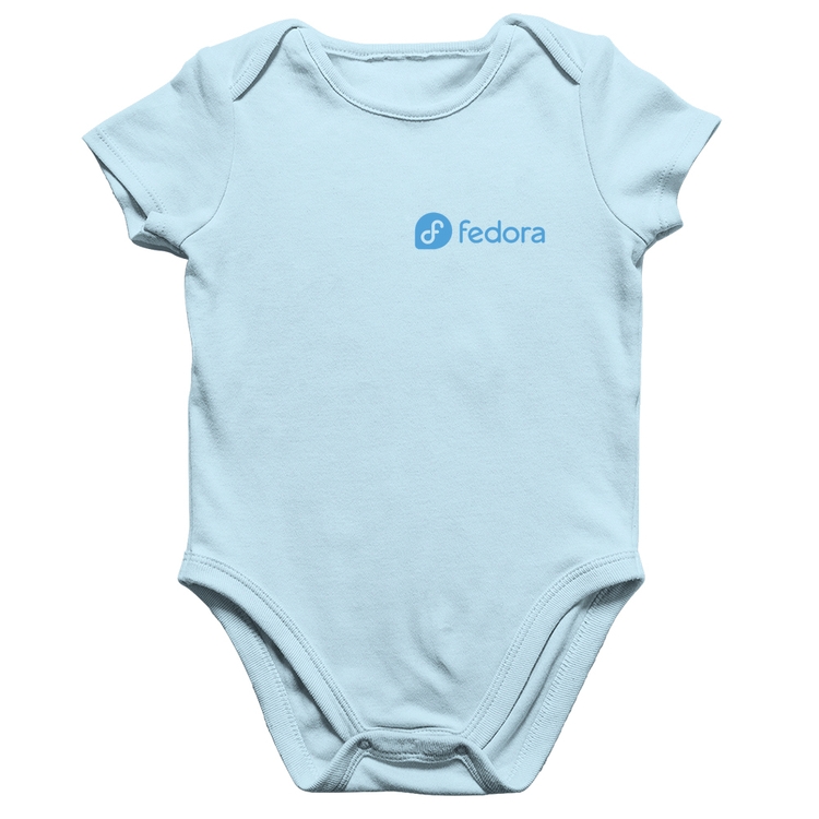 Body Bebê Algodão Fedora Linux - Azul Bebê