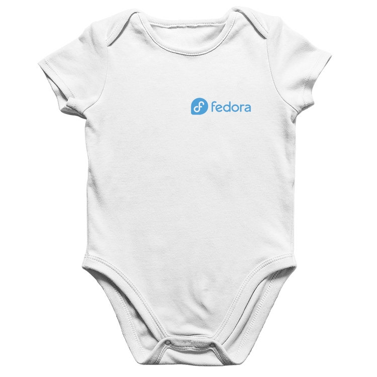 Body Bebê Algodão Fedora Linux - Branco