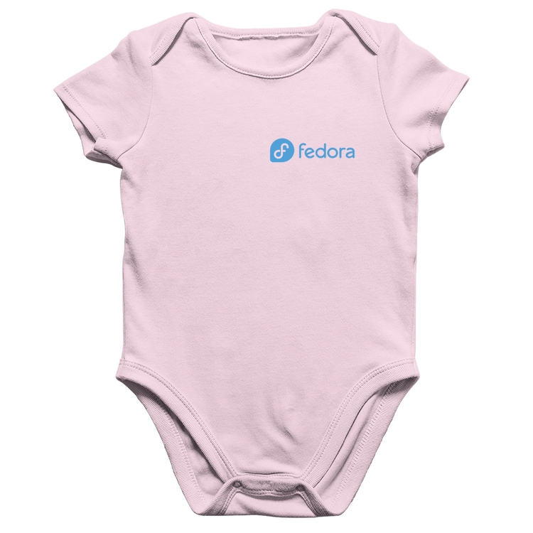 Body Bebê Algodão Fedora Linux - Rosa Bebê
